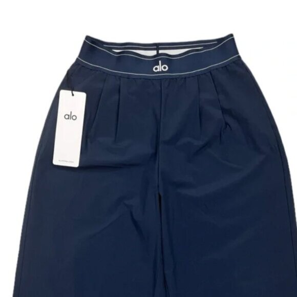 ALO Yoga Trouser Wide-Leg Pants Navy Blue / New - Picture 7 of 8